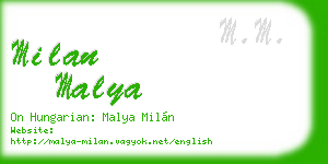 milan malya business card